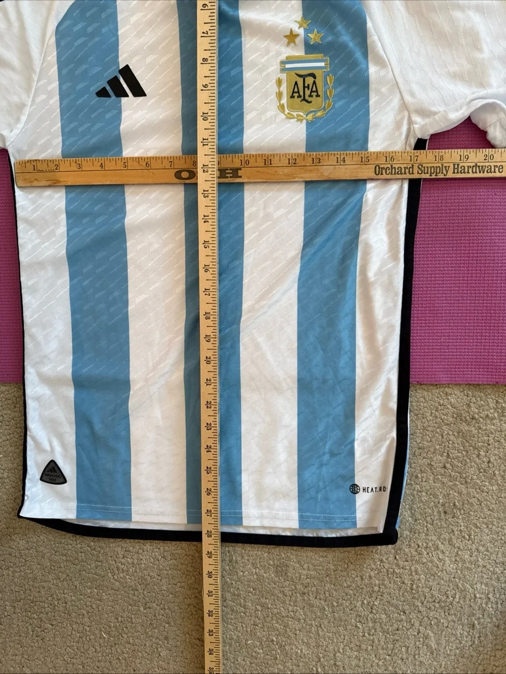 Adidas Argentina Jersey World Cup 2022 Home Soccer Shirt Slim Blue/White Men Med